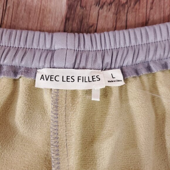NWT Anthropologie Avec Les Filles Womens Size Large Faux Leather Shorts Lavender - Picture 11 of 13